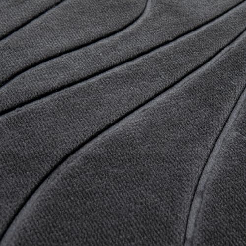 Modefa Muslim Prayer Rug Islam, Soft Plush Velvet Praying Mat Thick Sajadah with Car Hanger | Simple Pattern Solid Not Distracting | 31.5 x 47in Non-Slip Padded Prayer Mat (Clam Black) - color: Clam Black