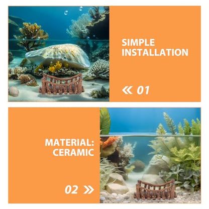 Kisangel 2pcs Mini Aquarium Bridge Decor Ceramic Fish Tank Bridge Ornament for Micro Landscape for Bonsai and Aquarium Accessories