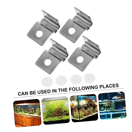 Happyyami 4pcs Fish Tank Glass Cover Brackets Easy Install Clips for Aquarium Lid Support Prevent Fish from Jumping Tank Accessories