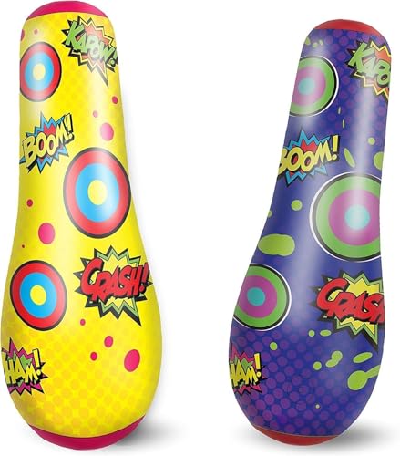 JOYIN Punching Bag for Kids, 47 Inches Kids Punching Bag with Bounce-Back Action, Double-Sided Inflatable Punching Bag(1 Pack)
