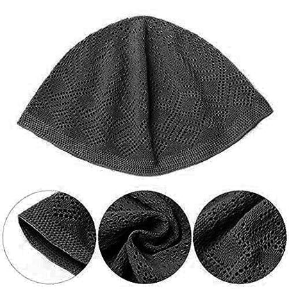 Craftsman White Eid Koofi Kufi Cap Mens Muslim Designer Stretchable Prayer Topi. Ramadan