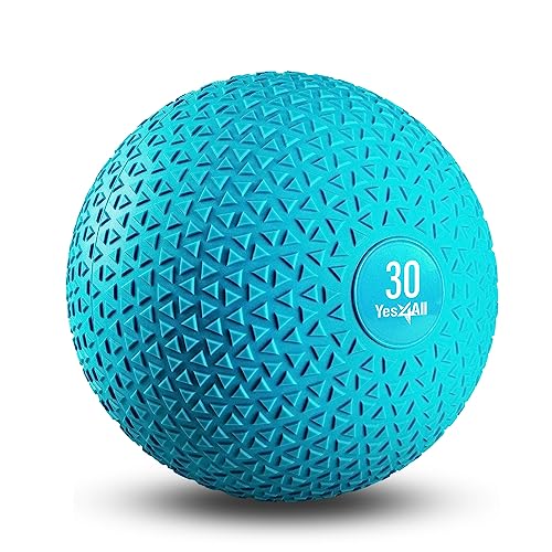 Yes4All Upgraded Fitness Slam Medicine Ball Triangle 30lbs for Exercise, Strength, Power Workout | Workout Ball | Weighted Ball | Exercise Ball | Trendy Teal - color: Trendy teal, style: F. 30lbs