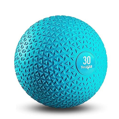 Yes4All Upgraded Fitness Slam Medicine Ball Triangle 30lbs for Exercise, Strength, Power Workout | Workout Ball | Weighted Ball | Exercise Ball | Trendy Teal - color: Trendy teal, style: F. 30lbs