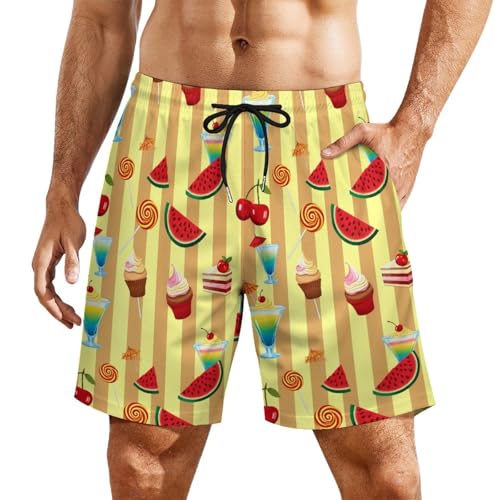 2 in 1 Men's Trunk Shorts Beach Shorts Board Short with Compression Liner - color: Style, size: Small