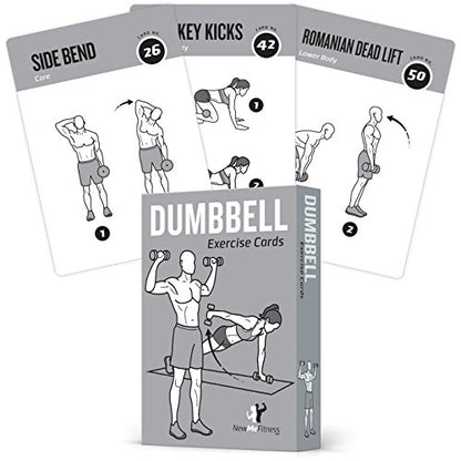 NewMe Fitness Dumbbell Workout Cards, Instructional Fitness Deck for Women & Men, Beginner Fitness Guide to Training Exercises at Home or Gym (Dumbbell, Vol 1) - style: Dumbbell Vol1