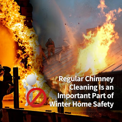 Bluesea 39 Feet Chimney Sweep Kit, Ergonomic Chimney Cleaning System with Strong Brush, Extends Up to 39 Feet, Includes 12 Flexible Chimney Rods - size: 39 Feet