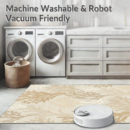 8'x10' Washable Modern Abstract Large Rug, Cream Non-Shedding Pet Friendly Carpet Foldable Easy Care Mat for King Size Bedroom, Master Suite, Under Bed | Ref:1886598 - color: Beige/Pattern 26, size: 8' x 10' (Rectangular)