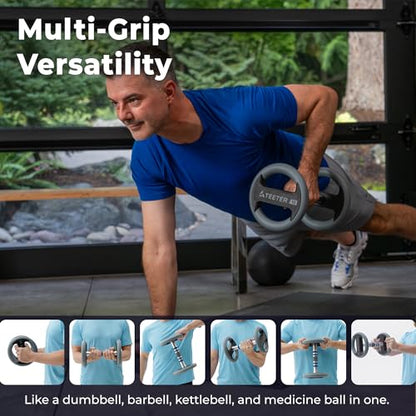 TeeterBell Multi-Grip Weight & Workout App - Dumbbell, Kettlebell & Medicine Ball All-in-one, Low-Impact Cardio and Toning for Functional Fitness - style: 10lb TeeterBell