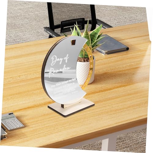 jojofuny Ramadan Countdown Calendar Wooden Desk Advent Reminder Elegant Eid Ornament for Home Office Unique Rotating Design Festive Decoration for Celebrating Special Dates