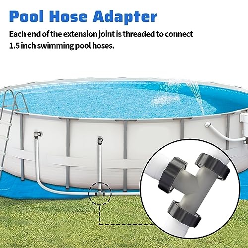 Filter Pump Hose Connector,1.5’to 1.5' T Joint Pool Hose Adapter for Filter Pumps and Above Ground Swimming Pool Hose