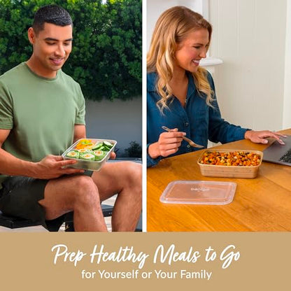 Bentgo Prep 60-Piece Meal Prep Kit - Reusable PFAS & BPA-Free Food Containers, 1-Compartment, 2-Compartment, & 3-Compartments - Microwave, Freezer, & Dishwasher Safe (Gleam Metallics) - color: Gleam Metallics