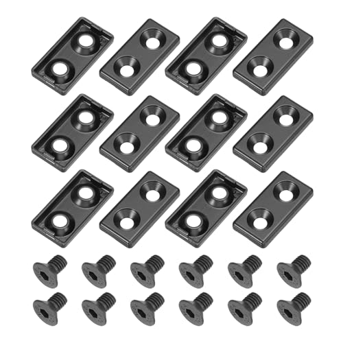 MECCANIXITY 12 Pcs 2040 T-Slot 6.5mm Hole Dia Aluminum Extrusion End Cap 40x20mm Black for Fish Tank Rack, Storage Rack with Push-in Fastener - color: Black, size: 40x20mm,6.5mm Dia