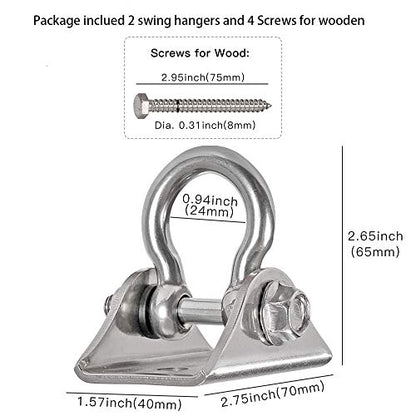 Set of 2 Heavy Duty 180° Swing Hangers, Stainless Steel Swing Hook for Ceiling Wooden Porch Swing Hanging kit Playground Gym Rope Boxing Bag Hammock Chair Yoga Swing Mount 1000 lb Capacity - style: 2 Pack