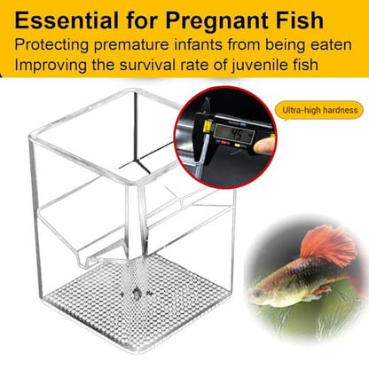 Breeder Box for Fish Tank,Isolation Breeding Box with Layered Design,Floating Fish Breeder Box for Aquarium,Adsorption and Suspension,Blue
