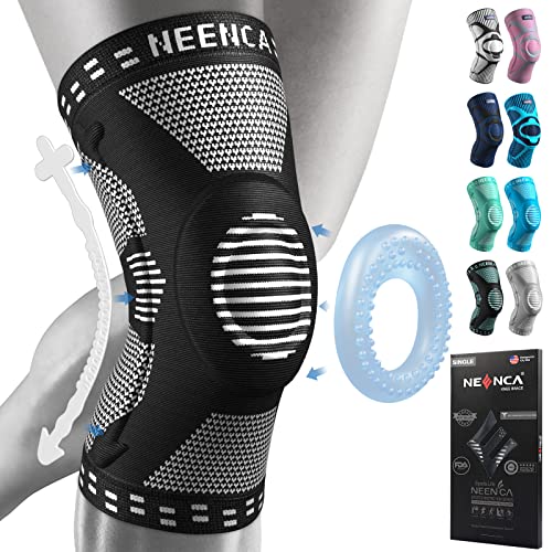 NEENCA Knee Braces for Knee Pain Relief, Compression Knee Sleeves with Patella Gel Pad & Side Stabilizers, Knee Support for Weightlifting, Running, Workout, Arthritis, Meniscus Tear, Men Women. ACE-53 | Patented Patella Gel Pad & Side Stabilizers, Compres