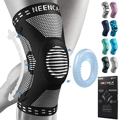NEENCA Knee Braces for Knee Pain Relief, Compression Knee Sleeves with Patella Gel Pad & Side Stabilizers, Knee Support for Weightlifting, Running, Workout, Arthritis, Meniscus Tear, Men Women. ACE-53 | Patented Patella Gel Pad & Side Stabilizers, Compres