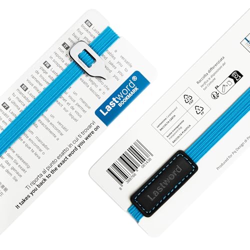 Lastword Elastic Bookmark Perfect for Any Book - Book Markers with Line Pointer Design Made in Italy - Blue - color: Blue