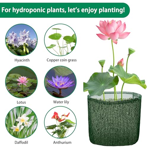 EBaokuup 4 Pcs Aquatic Pond Planting Bags-7" Reusable Mesh Water Garden Pond Plant Pot-Breathable Green Square Lily Plant Pots for Pond Bog Plant Garden Terrestrial Plant - color: Green, size: Square