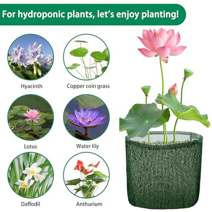 EBaokuup 4 Pcs Aquatic Pond Planting Bags-7" Reusable Mesh Water Garden Pond Plant Pot-Breathable Green Square Lily Plant Pots for Pond Bog Plant Garden Terrestrial Plant - color: Green, size: Square