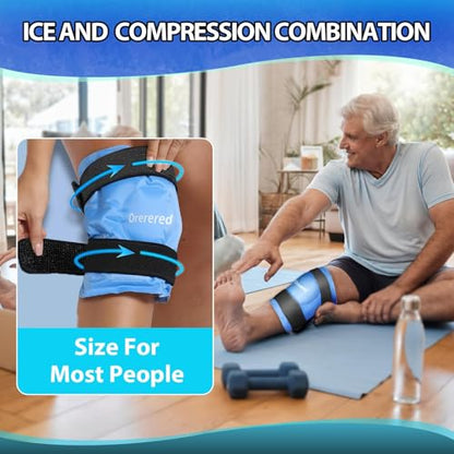 Ice Packs for Injuries Reusable, Knee Gel Ice Pack Wrap Pain Relief for Knee Replacement Surgery, Swelling, Meniscus Tear, ACL, Sports Injuries, Bruises and Arthritis, Elbow Ice Pack Blue - color: Knee Ice Wrap-blue