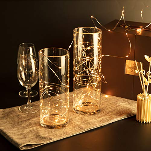 WGVI Quality Thick Weighted Clear Cylinder Glass Vases, 4" W x 8" H, Flower Arrangement Floating Candle Holders Wedding Centerpieces Terrarium Planter Floral Pen Brush Storage Container, 1 Piece - size: 4"x8"H