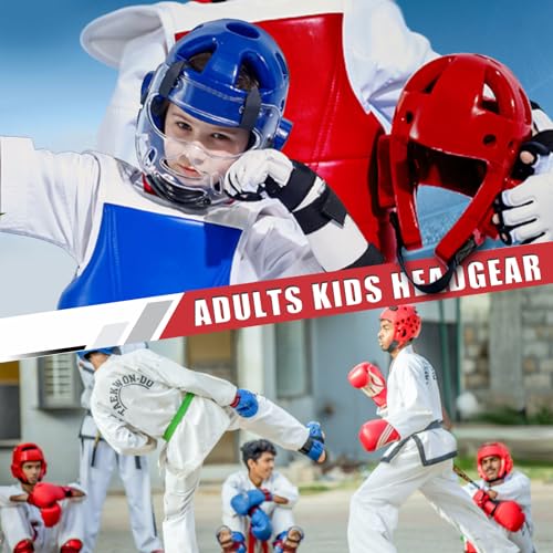Youth & Adults Taekwondo Headgear – Adjustable MMA Helmet with Removable Face Shield & Ultra-Soft Padding for Kickboxing, Muay Thai, Combat Training - color: WHITE, size: Small