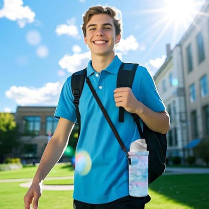 Neoprene Water Bottle Carrier Bag with Adjustable Shoulder Strap,Insulated Water Bottle Cover for Stainless Steel/Glass/Plastic Bottles - color: BC-58, size: 500ml