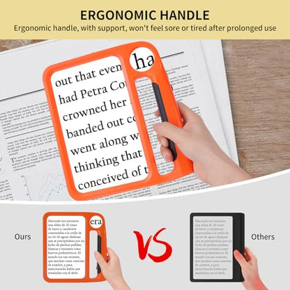 5X 10X Full-Page Magnifying Glass with Light, Rechargeable Handheld Magnifier with 3 Light Modes, 48 Lights, Clean Cloth Ideal Gift for Seniors Reading Books Inspection - style: 5X 10X