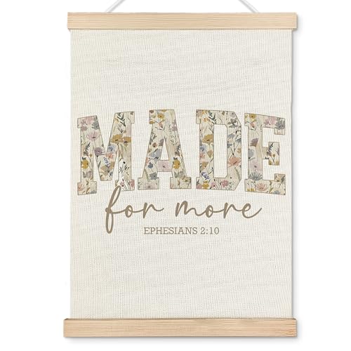 OHDCE Floral Christian Wall Art Poster Hanger Frame, Made For More Religious Bible Verse Canvas Wall Prints Artwork for Home Living Prayer Room Decor, 12x16 Inch - color: Made Jesus GH