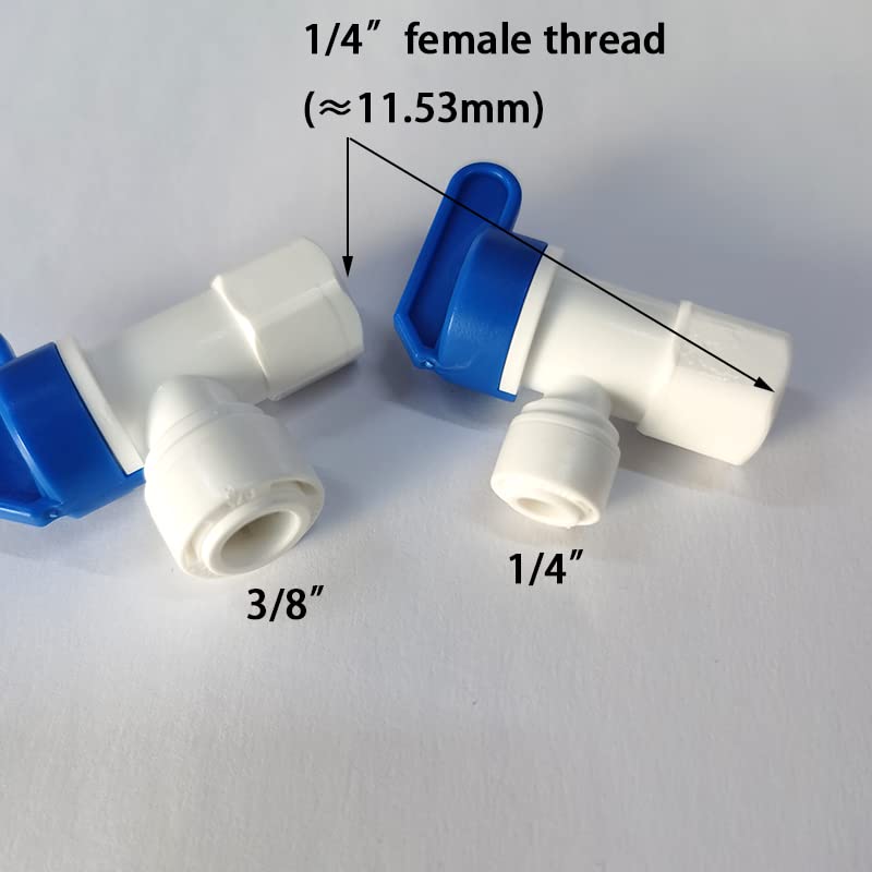 Malida Tank Ball Valve 1/4" FPT by 1/4",3/8" OD Tubing quick connector for RO Water Reverse Osmosis Filter system set of 4