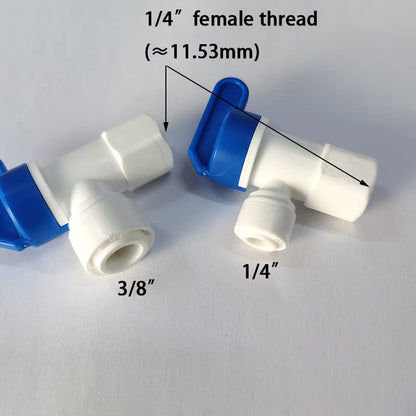 Malida Tank Ball Valve 1/4" FPT by 1/4",3/8" OD Tubing quick connector for RO Water Reverse Osmosis Filter system set of 4