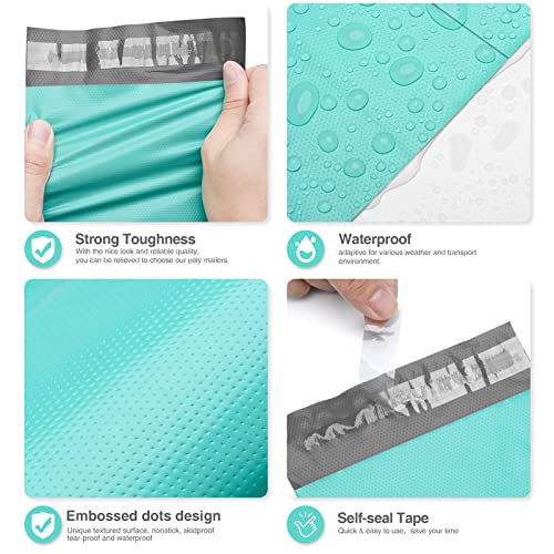 Fuxury Poly Mailers 24x24" 50 Pcs,Large Shipping Bags Embossed Dots Teal | Strong Adhesive Packaging Mailers Poly Bag,Waterproof Self Seal Mailing Envelopes for Clothing Small Business,Boutique&Online - size: 24x24" 50pcs