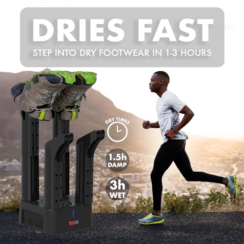 JobSite Mighty Dry Boot Dryer with Heavy Duty Boot Scraper - Boots Dryer with Heat Blower Fan - Fast Glove & Shoe Dryer - Helps Reduce Odor