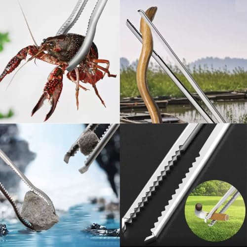 2 Pcs Tongs for Live Crab, Reptile Feeding, Snake,Eel,Charcoal, Crabs, Shells Picking Tongs at Low Tide Explore The Tide Pools