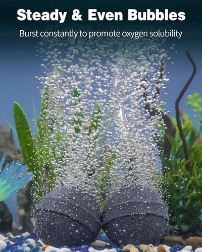 Pawfly Air Stone 2 Inch, Aquarium Air Stone Ball Bubbler Airstone Oxygen Diffuser for Pump Fish Tank Buckets Small Pond and DWC System, 4 Pack - color: 4 Pack(Grey)