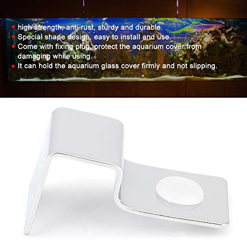 Pssopp Fish Glass Cover Clip, 4Pcs 12mm Stainless Steel Aquarium Glass Cover Support Bracket Holders Universal Lid Clips for Rimless Aquarium - color: 12mm
