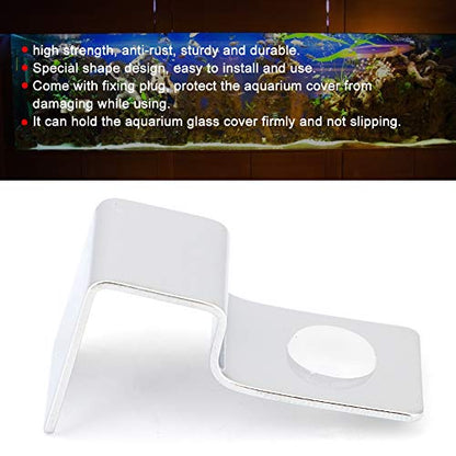 Pssopp Fish Glass Cover Clip, 4Pcs 12mm Stainless Steel Aquarium Glass Cover Support Bracket Holders Universal Lid Clips for Rimless Aquarium - color: 12mm