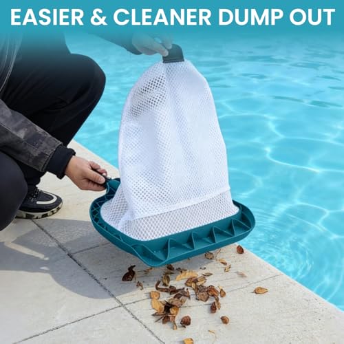 17.5" Ultra Fine Mesh Pool Net Skimmer, Deep Bag Leaf Rake (No Pole) | Extra Wide Scoop Edge, Plastic Reinforced frame, Double Layer Diamond Deep Net for Swimming Pool Cleaning Leaves, Debris - size: Diamond Pool Rake