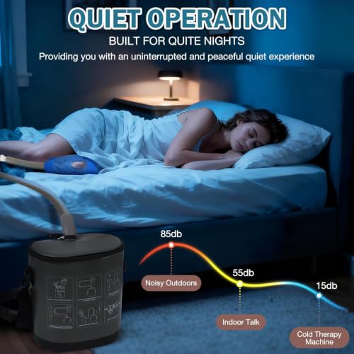 Ice Machine for Knee After Surgery, Adjustable Flow Cold Therapy Machine Enhanced Recovery & Reduced Swelling, Portable Cryotherapy Machine System Pain Relief - Sports Recovery for Knee/Shoulder/Ankle