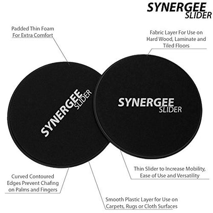 Synergee Core Sliders – Dual Sided Ab Exercise Equipment - color: Jet Black