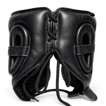 Premium Cowhide Leather Boxing Headgear Open Face with Cheek Protection, Grain Cowhide Leather, Shock Absorbing Padding, Adjustable Sparring Helmet for MMA Muay Thai Kickboxing - size: Small-Medium