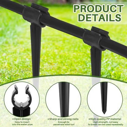 50 Pcs Irrigation Drip Support Stakes 1/2 Inch Tubing Hose Holder, Pipe Universal Drip Lines Tubing Hose for Gardening Patio Lawn Irrigation Growing