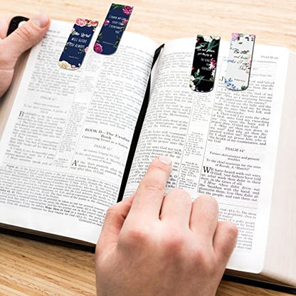 Zonon 48 Pcs Floral Bible Verse Magnetic Christian Bookmarks for Women - style: Elegant Style