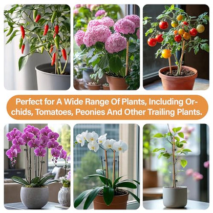 RAINFLOW 200 PCS Plant Clips - Orchid Clips for Vines, Stakes and Trellises | Small Plant Support Clips for Orchids, Climbing Vines, Flower Stems, Indoor Plants, Stakes and Trellises