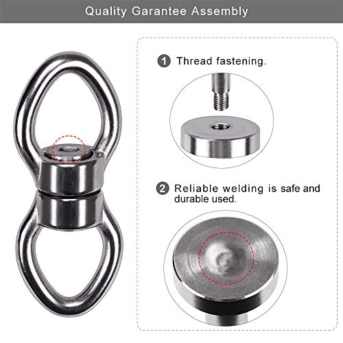 SELEWARE Silent Bearing Swing Swivel with 2 Carabiners, 360° Rotational Device Hanging Accessory for Tree Swing, Hammock Chair, Yoga,1200LB Capacity | Quiet Smooth Rotation, Supports Up to 1200LB, Quick Connect Buckles, 1 Pack for Swings, Hammocks, Tire S