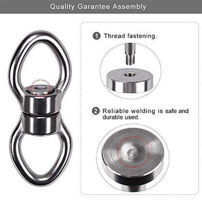 SELEWARE Silent Bearing Swing Swivel with 2 Carabiners, 360° Rotational Device Hanging Accessory for Tree Swing, Hammock Chair, Yoga,1200LB Capacity | Quiet Smooth Rotation, Supports Up to 1200LB, Quick Connect Buckles, 1 Pack for Swings, Hammocks, Tire S