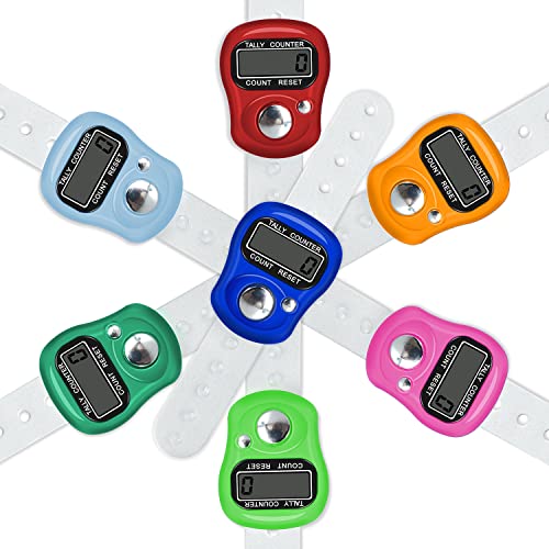 Electronic Finger Counter, Resettable Hand Tally, 5 Digit Number and LCD Electronic Digital Display, Handheld Clicker Counting - size: 7 Packs