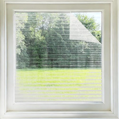 uxcell Window Privacy Film, 78.7 x 15.7 Inch Frosted Glass Window Film, Static Cling Non-Adhesive Reusable Door Coverings Fluted Pattern for Bathroom Home Living Room, Clear - size: 78.7 x 15.7 Inch