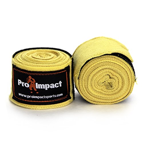 180 Inch Mexican Style Boxing Hand Wraps – Stretchable Wrist & Knuckle Support for MMA, Muay Thai, Kickboxing, Heavy Bag & Combat Training – Men & Women - color: Yellow