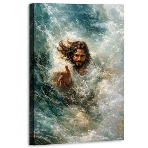 The Hand of God Wall Art Christian Jesus Wall Decor for Living Room Office Jesus Saves People Painting Canvas Prints Faith Religious Posters Prayer Bedroom Decor Christianity Artwork Decoration 24x36” - color: Jesus Hands, size: 20"L x 30"W
